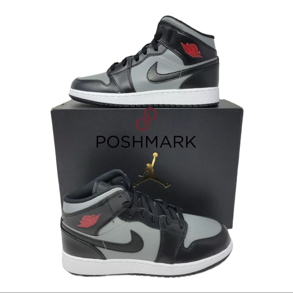 Nike Air Jordan 1 Mid Shadow Red Particle Gray